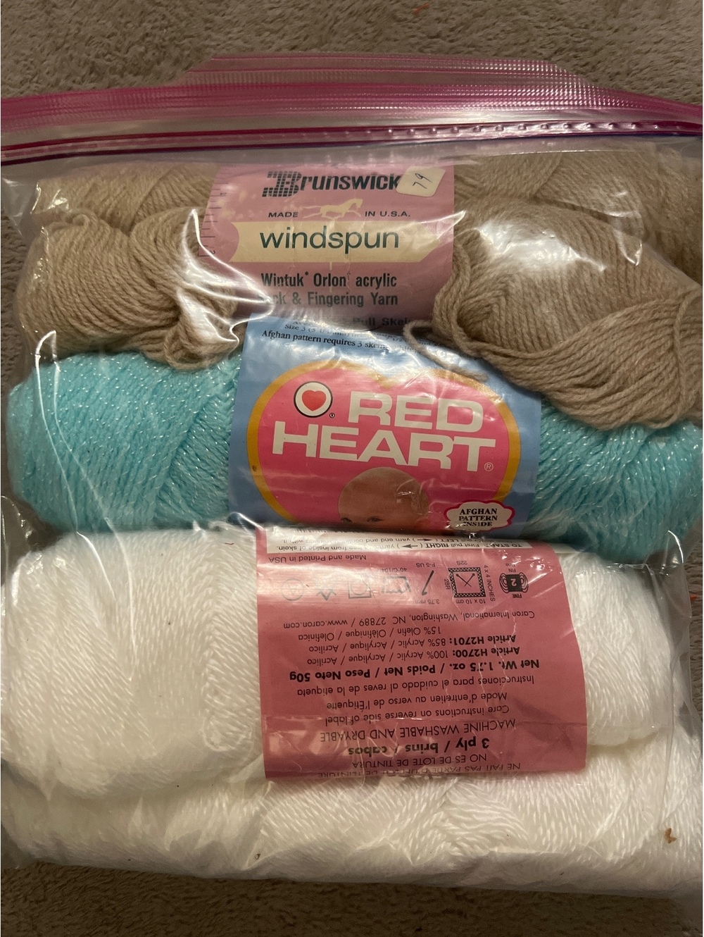 Mixed Lot of Vintage Baby Fingering Weight Yarn Skeins